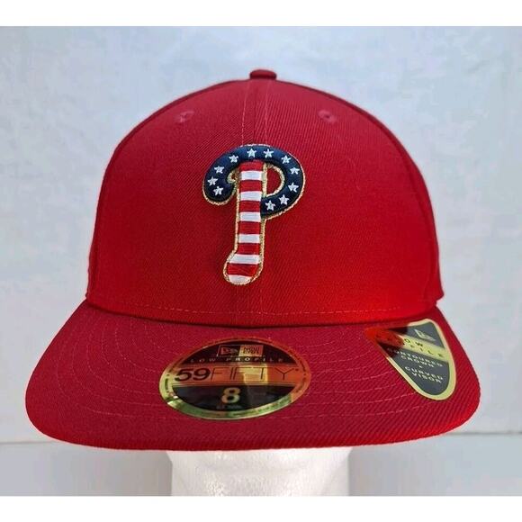 New Era 59FIFTY MLB Philadelphia Phillies JULY 4TH Fitted 8 Hat Cap Low Profile - Picture 1 of 7